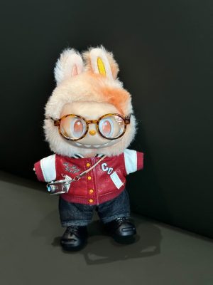 Labubu Bold Red Casual Baseball Outfit – 5-Piece Pre-Order Set (Fits 17cm Figures)