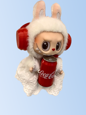 Labubu Sweet Tunes Dress Set – Red Headphones & Printed Dress (2 Items)