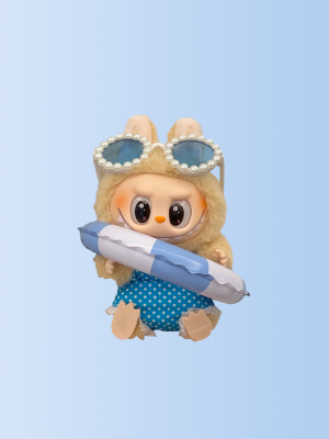 Labubu Blue Polka Dot Poolside Set – Splash Cool Edition (3 Items)