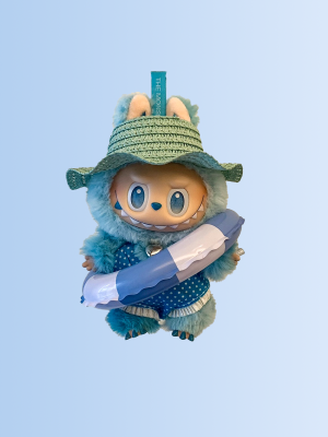 Labubu Summer Float Set – Blue Polka Dot Edition (3 Items)